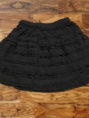 Black Ruffled Mini Skirt